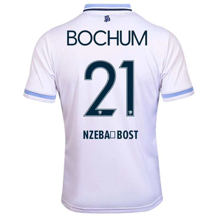 Danxen Herren Jan Nzeba-Bost #21 Weiß Himmelblau Auswärtstrikot Trikot 2025/26 T-Shirt