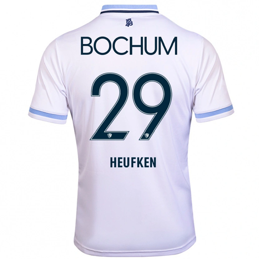 Danxen Herren Jeremias Heufken #29 Weiß Himmelblau Auswärtstrikot Trikot 2025/26 T-Shirt