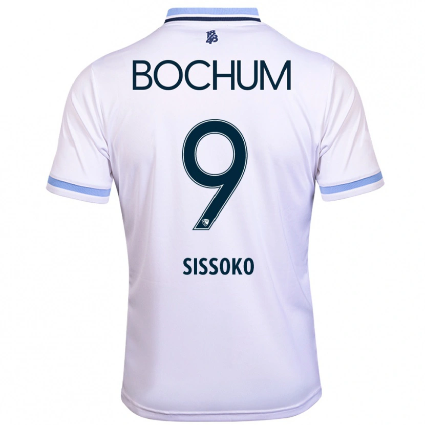 Danxen Herren Ibrahim Sissoko #9 Weiß Himmelblau Auswärtstrikot Trikot 2025/26 T-Shirt