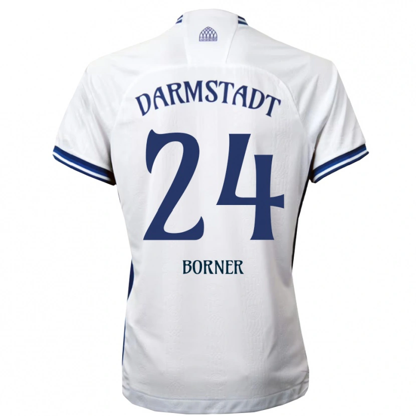 Danxen Herren Benedikt Börner #24 Weiß Blau Auswärtstrikot Trikot 2025/26 T-Shirt