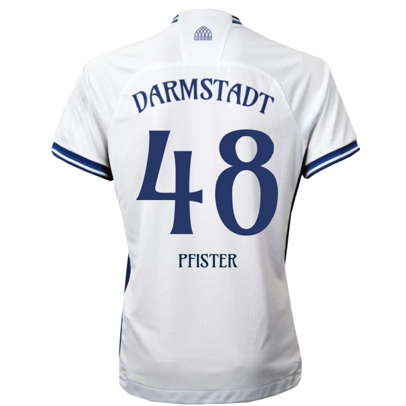 Danxen Herren Max Pfister #48 Weiß Blau Auswärtstrikot Trikot 2025/26 T-Shirt