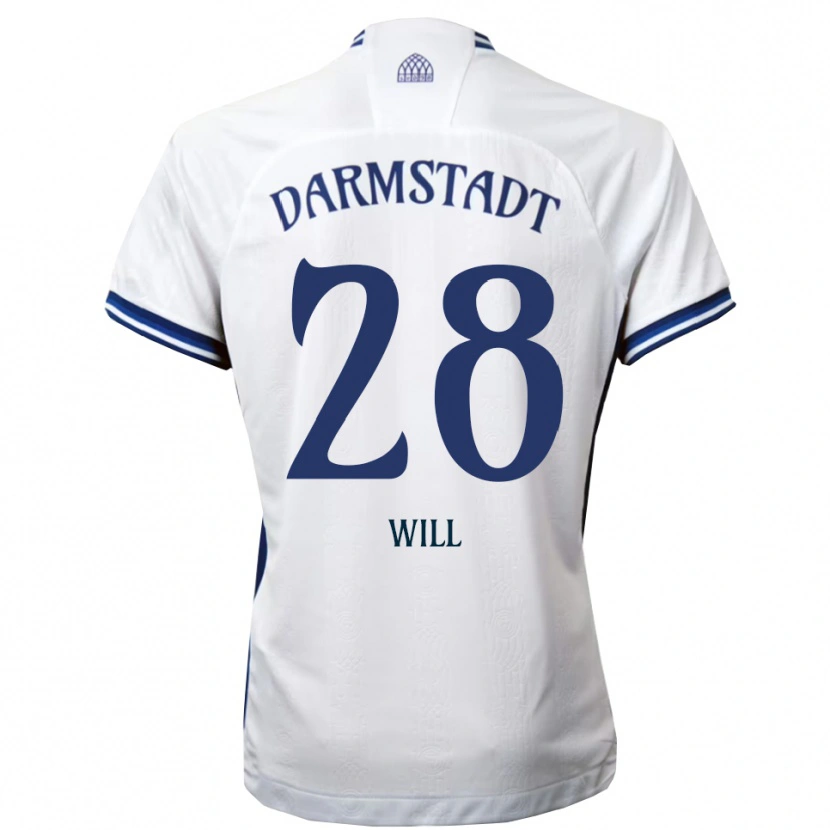 Danxen Herren Paul Will #28 Weiß Blau Auswärtstrikot Trikot 2025/26 T-Shirt