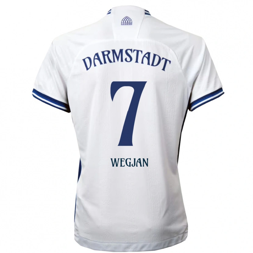 Danxen Herren Jesse Wegjan #7 Weiß Blau Auswärtstrikot Trikot 2025/26 T-Shirt