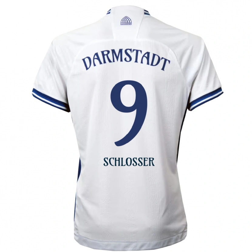 Danxen Herren Mika Schlosser #9 Weiß Blau Auswärtstrikot Trikot 2025/26 T-Shirt