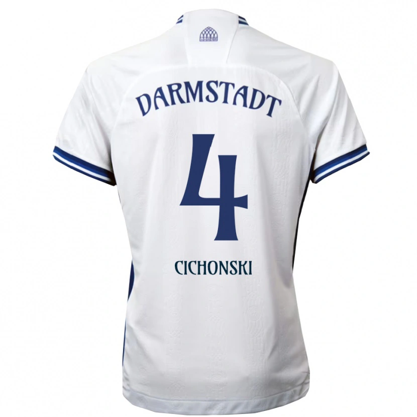 Danxen Herren Florian Cichonski #4 Weiß Blau Auswärtstrikot Trikot 2025/26 T-Shirt
