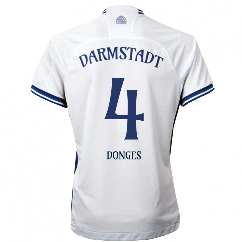 Danxen Herren Julian Donges #4 Weiß Blau Auswärtstrikot Trikot 2025/26 T-Shirt