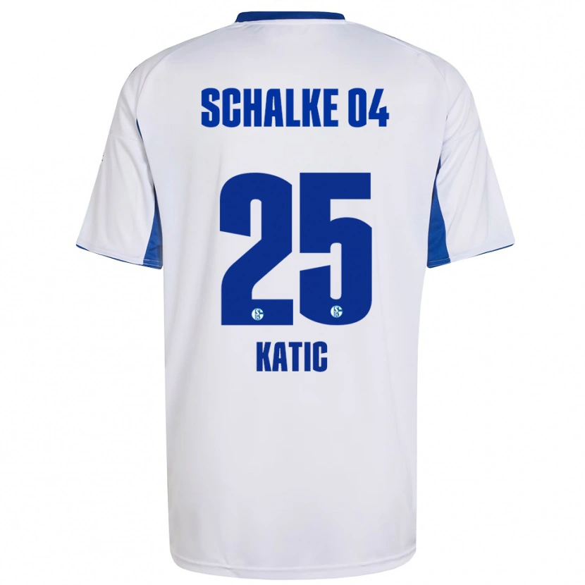 Danxen Herren Nikola Katic #25 Weiß Blau Auswärtstrikot Trikot 2025/26 T-Shirt