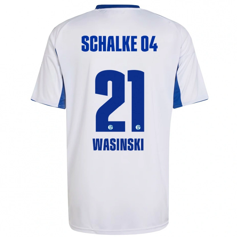 Danxen Herren Martin Wasinski #21 Weiß Blau Auswärtstrikot Trikot 2025/26 T-Shirt