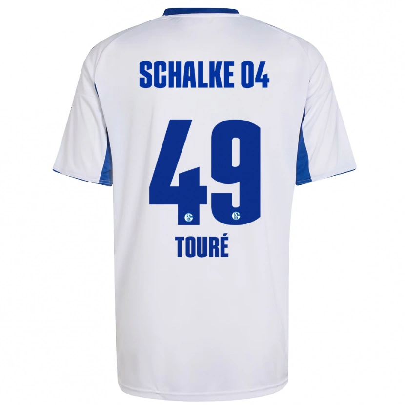 Danxen Herren Tidiane Touré #49 Weiß Blau Auswärtstrikot Trikot 2025/26 T-Shirt