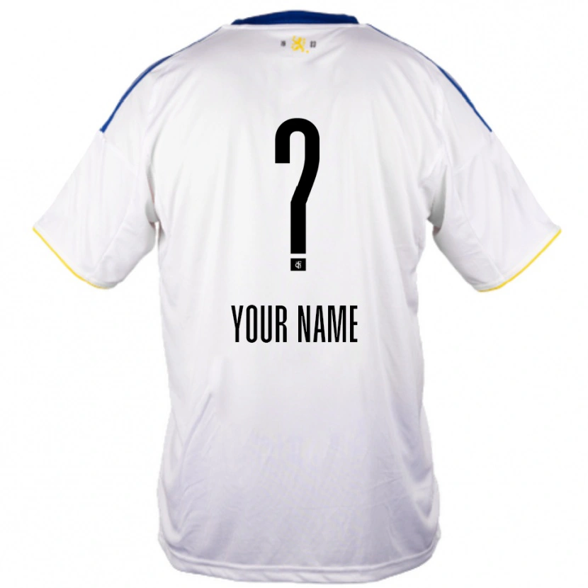 Danxen Herren Ihren Namen #0 Weiß Blau Gelb Auswärtstrikot Trikot 2025/26 T-Shirt