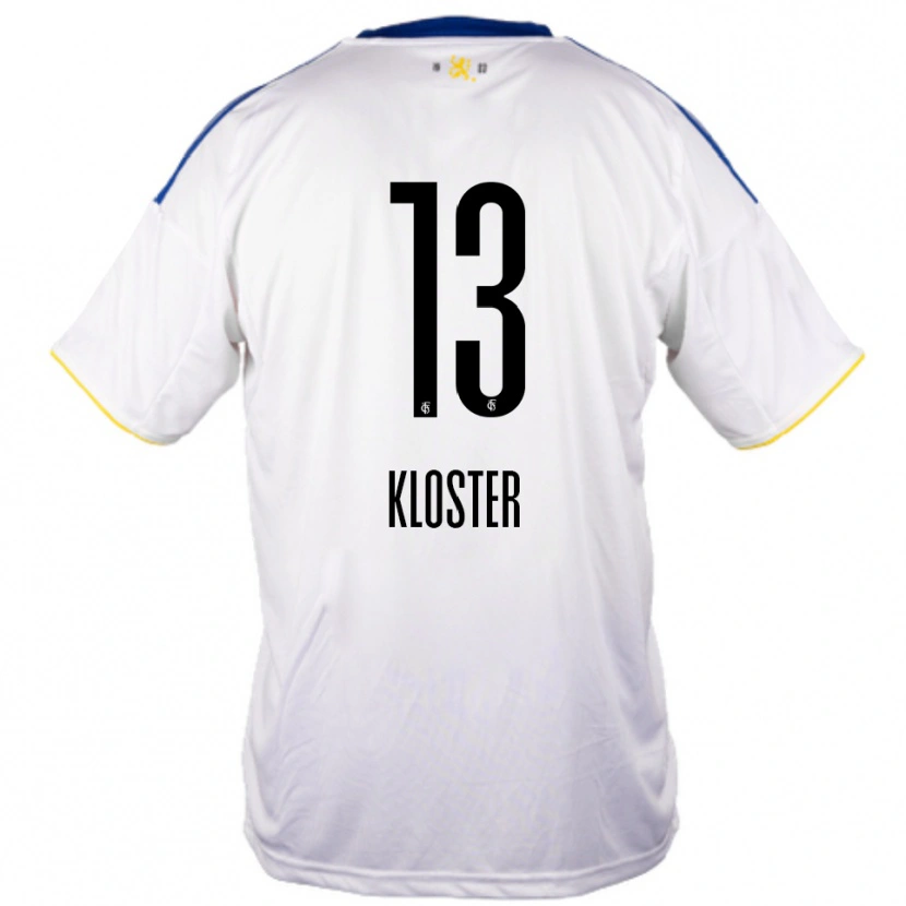 Danxen Herren Tim Kloster #13 Weiß Blau Gelb Auswärtstrikot Trikot 2025/26 T-Shirt