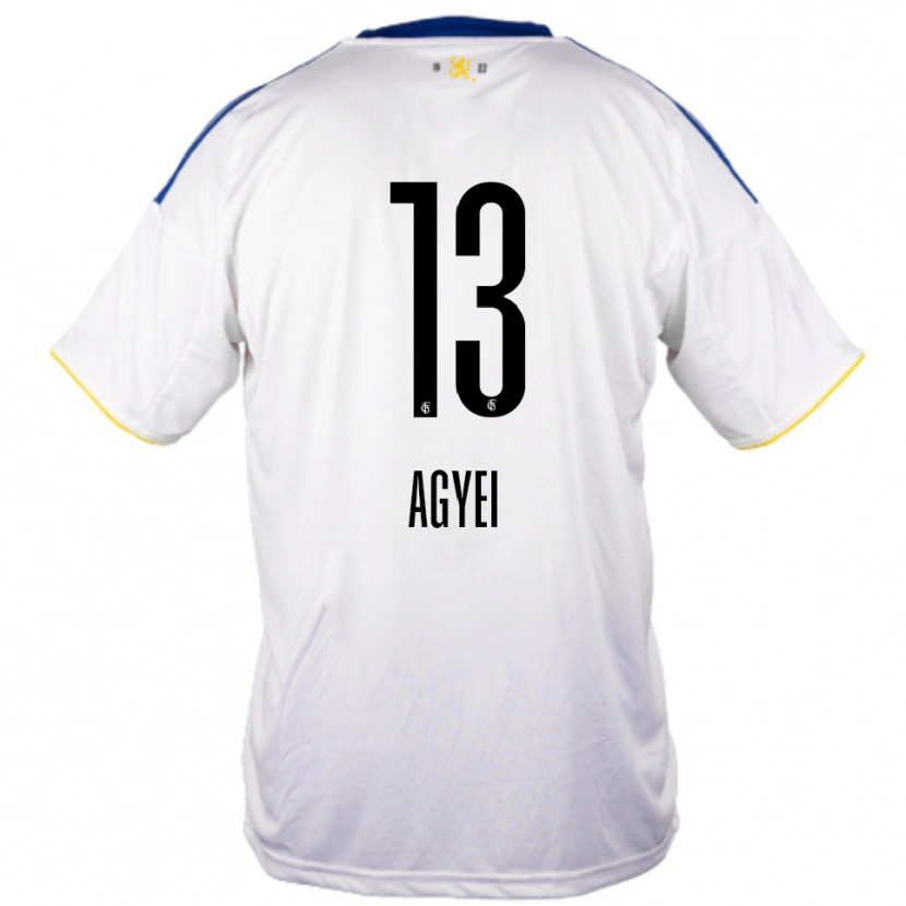 Danxen Herren Chelsea Agyei #13 Weiß Blau Gelb Auswärtstrikot Trikot 2025/26 T-Shirt