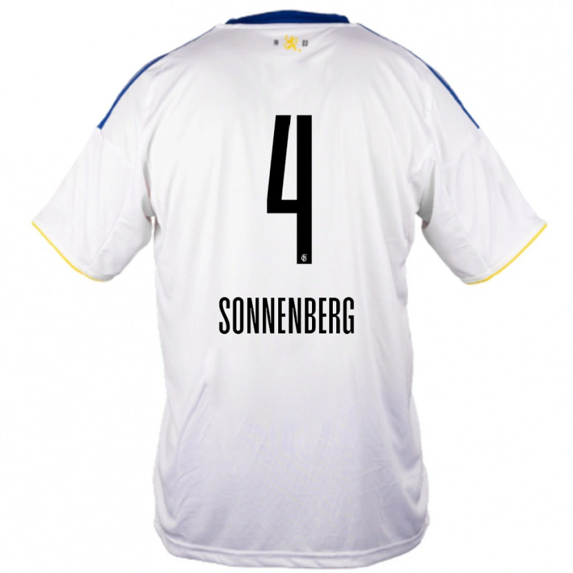 Danxen Herren Sven Sonnenberg #4 Weiß Blau Gelb Auswärtstrikot Trikot 2025/26 T-Shirt