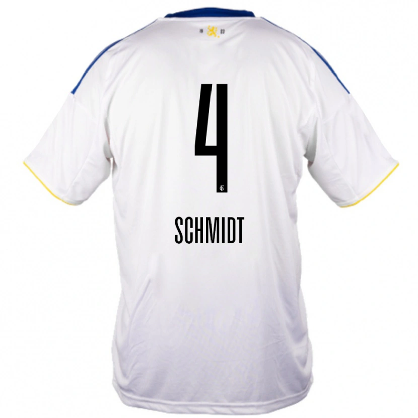 Danxen Herren Louis Schmidt #4 Weiß Blau Gelb Auswärtstrikot Trikot 2025/26 T-Shirt