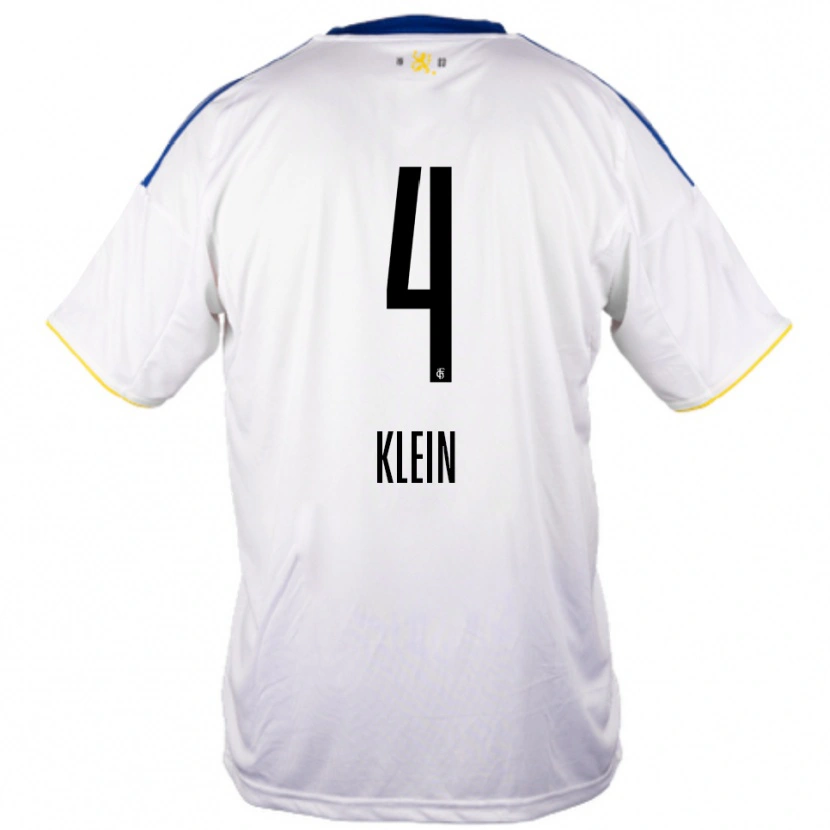 Danxen Herren Jennifer Klein #4 Weiß Blau Gelb Auswärtstrikot Trikot 2025/26 T-Shirt