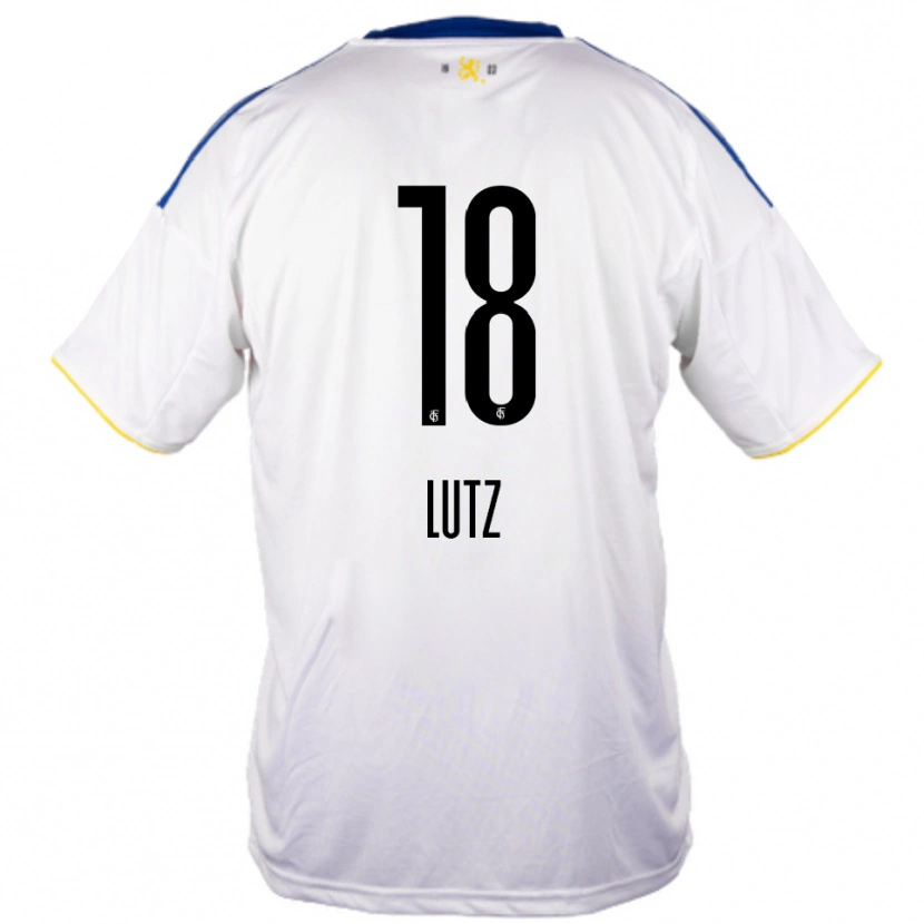 Danxen Herren Moritz Lutz #18 Weiß Blau Gelb Auswärtstrikot Trikot 2025/26 T-Shirt