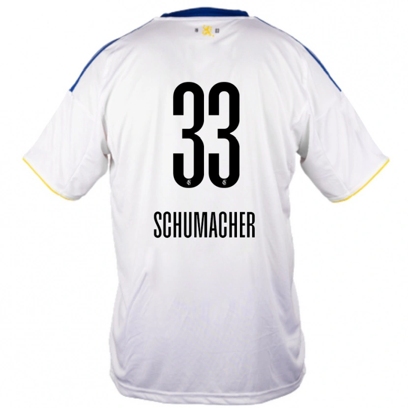 Danxen Herren Till Schumacher #33 Weiß Blau Gelb Auswärtstrikot Trikot 2025/26 T-Shirt