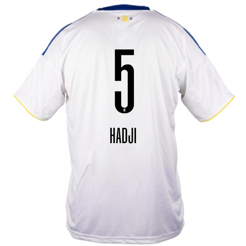 Danxen Herren Wahid Hadji #5 Weiß Blau Gelb Auswärtstrikot Trikot 2025/26 T-Shirt
