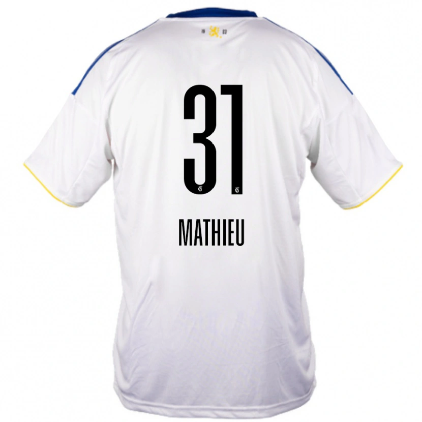Danxen Herren Sammy Mathieu #31 Weiß Blau Gelb Auswärtstrikot Trikot 2025/26 T-Shirt