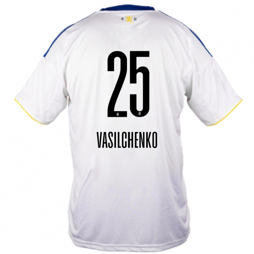 Danxen Herren Leonard Vasilchenko #25 Weiß Blau Gelb Auswärtstrikot Trikot 2025/26 T-Shirt