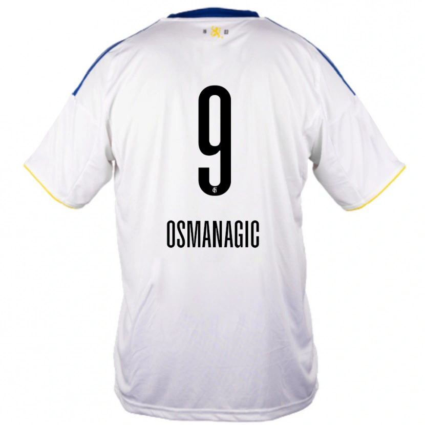 Danxen Herren Zinedin Osmanagic #9 Weiß Blau Gelb Auswärtstrikot Trikot 2025/26 T-Shirt