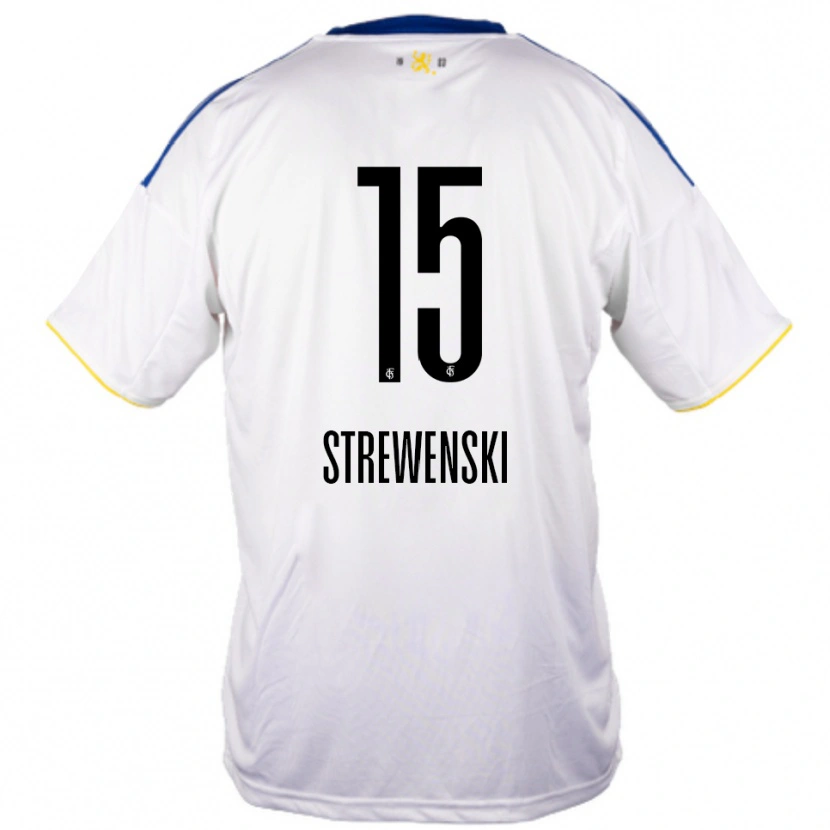 Danxen Herren Lukas Strewenski #15 Weiß Blau Gelb Auswärtstrikot Trikot 2025/26 T-Shirt