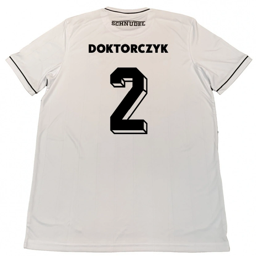 Danxen Herren Nick Doktorczyk #2 Weiß Schwarz Auswärtstrikot Trikot 2025/26 T-Shirt
