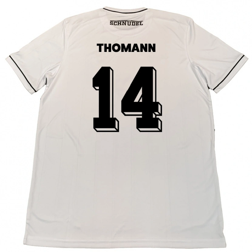 Danxen Herren Martin Thomann #14 Weiß Schwarz Auswärtstrikot Trikot 2025/26 T-Shirt