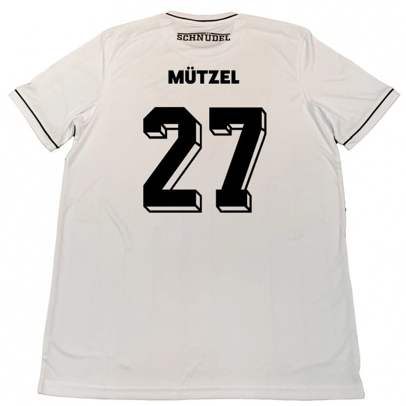 Danxen Herren Nuno Mützel #27 Weiß Schwarz Auswärtstrikot Trikot 2025/26 T-Shirt