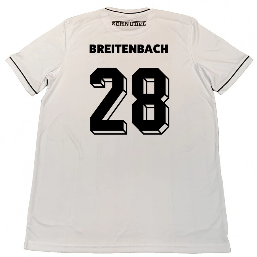 Danxen Herren Fabio Breitenbach #28 Weiß Schwarz Auswärtstrikot Trikot 2025/26 T-Shirt
