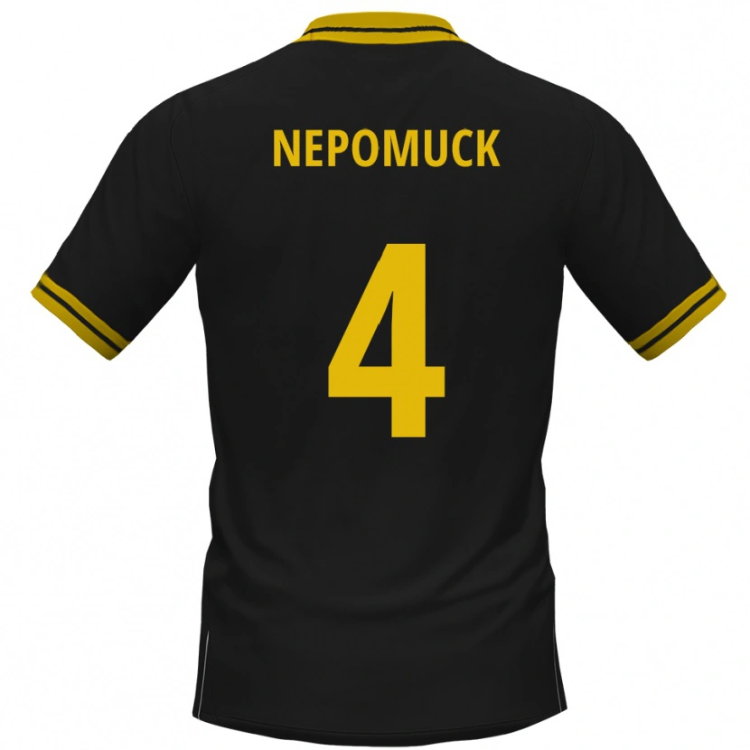 Danxen Herren Simon Nepomuck #4 Schwarz Gelb Auswärtstrikot Trikot 2025/26 T-Shirt