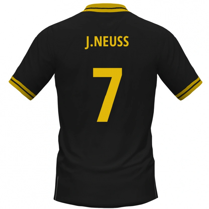 Danxen Herren Julian Neuss #7 Schwarz Gelb Auswärtstrikot Trikot 2025/26 T-Shirt