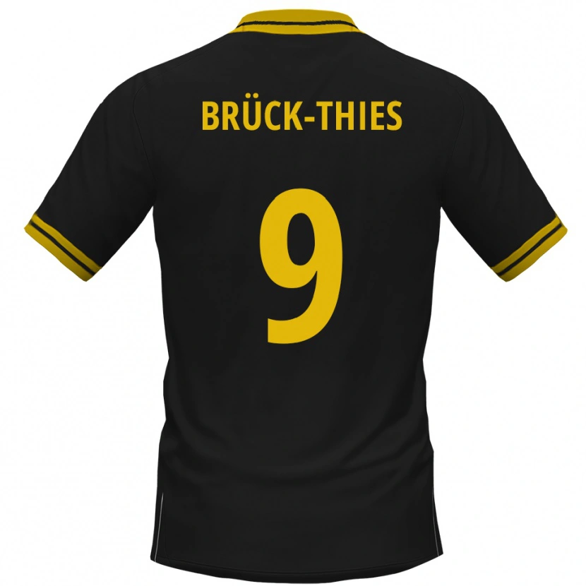 Danxen Herren Frederik Brück-Thies #9 Schwarz Gelb Auswärtstrikot Trikot 2025/26 T-Shirt