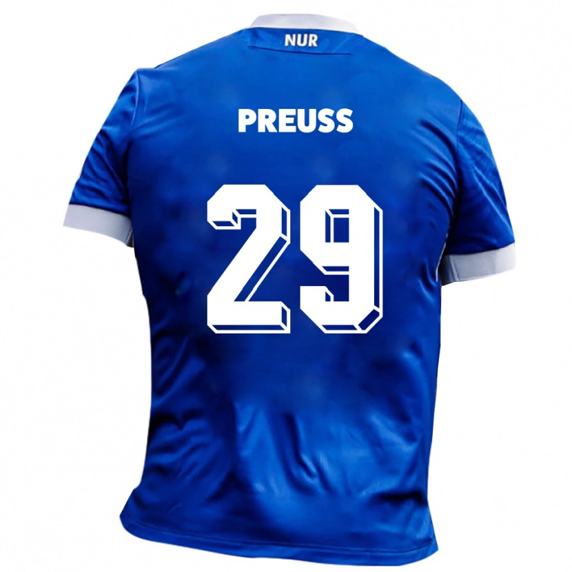 Danxen Herren Marlon Preuß #29 Blau Weiß Auswärtstrikot Trikot 2025/26 T-Shirt