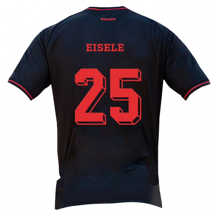 Danxen Herren Kai Eisele #25 Schwarz Rot Weiß Auswärtstrikot Trikot 2025/26 T-Shirt