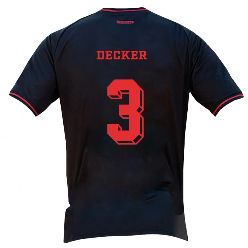 Danxen Herren Elias Decker #3 Schwarz Rot Weiß Auswärtstrikot Trikot 2025/26 T-Shirt