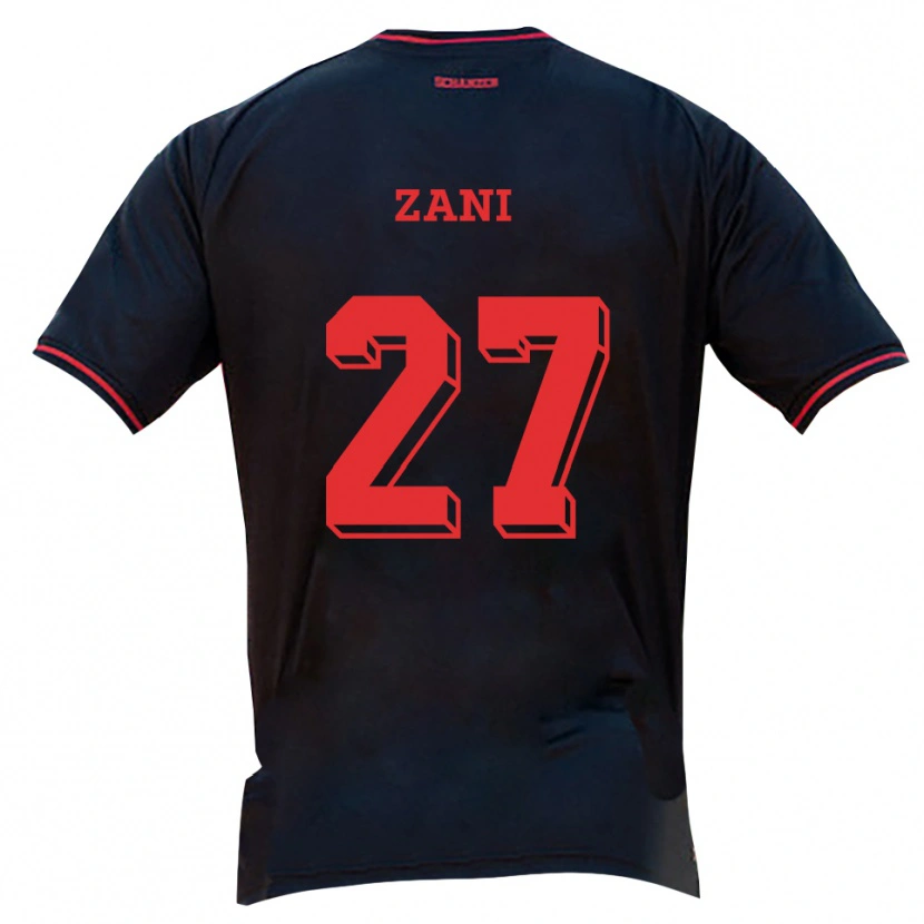 Danxen Herren Erjona Zani #27 Schwarz Rot Weiß Auswärtstrikot Trikot 2025/26 T-Shirt