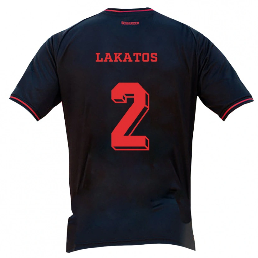Danxen Herren Noel Lakatos #2 Schwarz Rot Weiß Auswärtstrikot Trikot 2025/26 T-Shirt