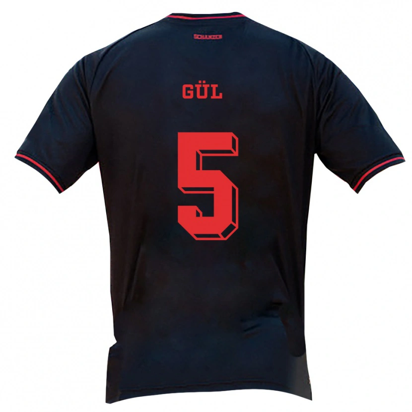 Danxen Herren Emre Gül #5 Schwarz Rot Weiß Auswärtstrikot Trikot 2025/26 T-Shirt