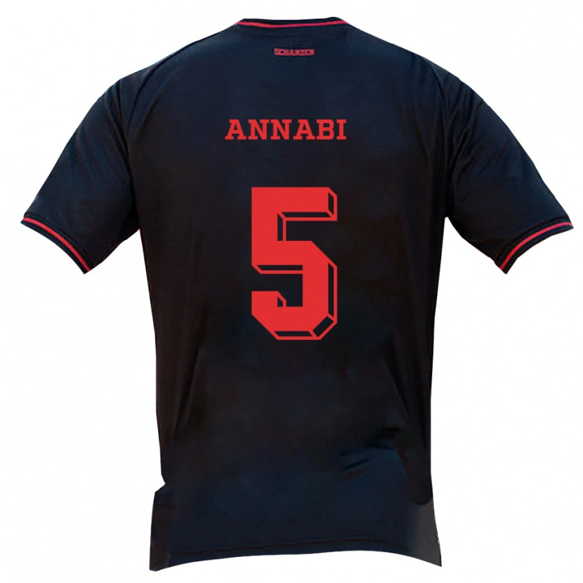 Danxen Herren Ilias Annabi #5 Schwarz Rot Weiß Auswärtstrikot Trikot 2025/26 T-Shirt