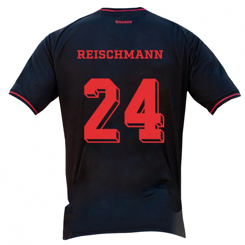 Danxen Herren Stefanie Reischmann #24 Schwarz Rot Weiß Auswärtstrikot Trikot 2025/26 T-Shirt