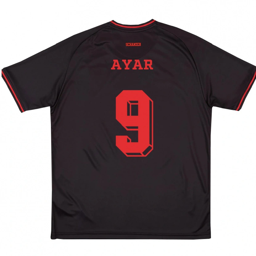 Danxen Herren Eren Ayar #9 Schwarz Rot Weiß Auswärtstrikot Trikot 2025/26 T-Shirt