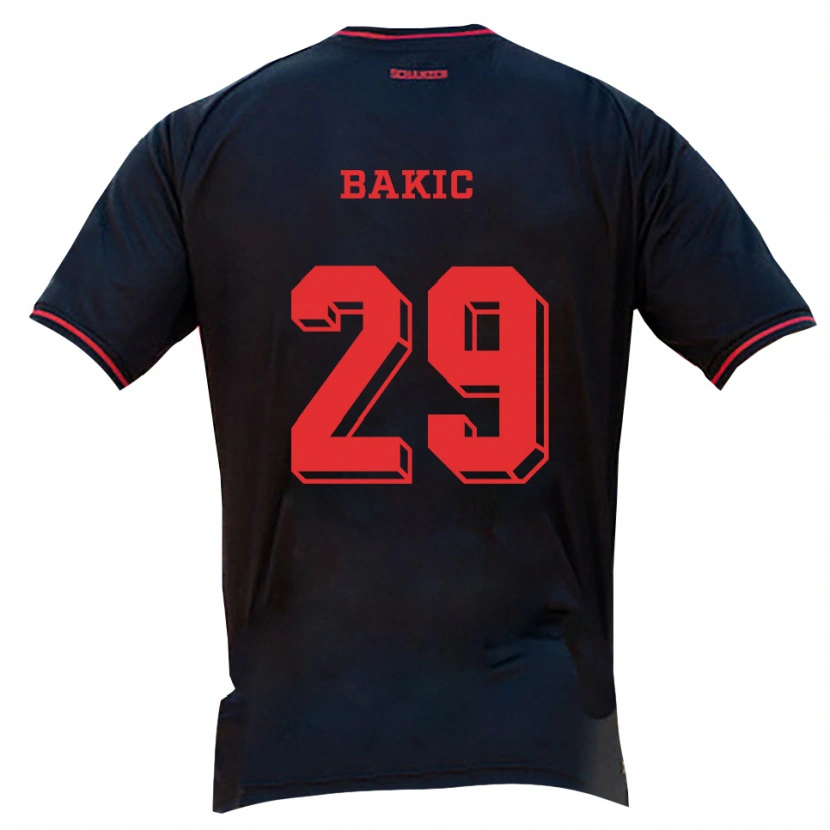 Danxen Herren Edis Bakic #29 Schwarz Rot Weiß Auswärtstrikot Trikot 2025/26 T-Shirt