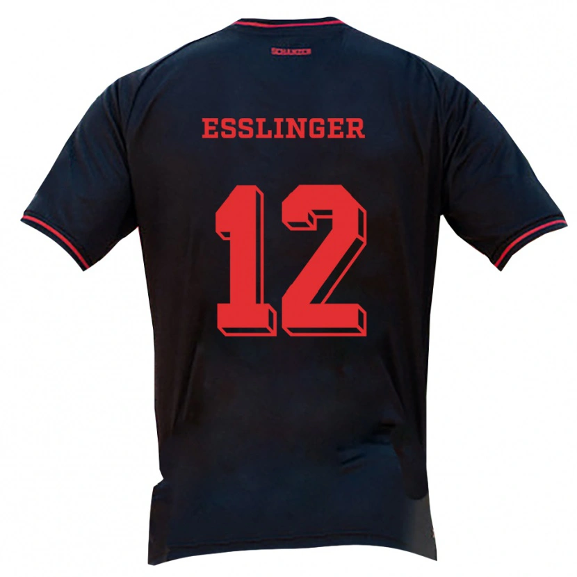 Danxen Herren Rafael Eßlinger #12 Schwarz Rot Weiß Auswärtstrikot Trikot 2025/26 T-Shirt