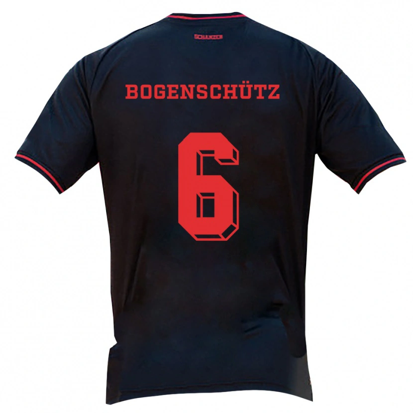 Danxen Herren Kerstin Bogenschütz #6 Schwarz Rot Weiß Auswärtstrikot Trikot 2025/26 T-Shirt
