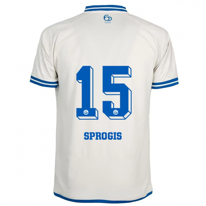 Danxen Herren Felikss Sprogis #15 Weiß Blau Auswärtstrikot Trikot 2025/26 T-Shirt