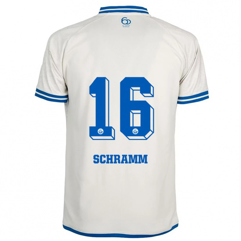 Danxen Herren Jette Schramm #16 Weiß Blau Auswärtstrikot Trikot 2025/26 T-Shirt
