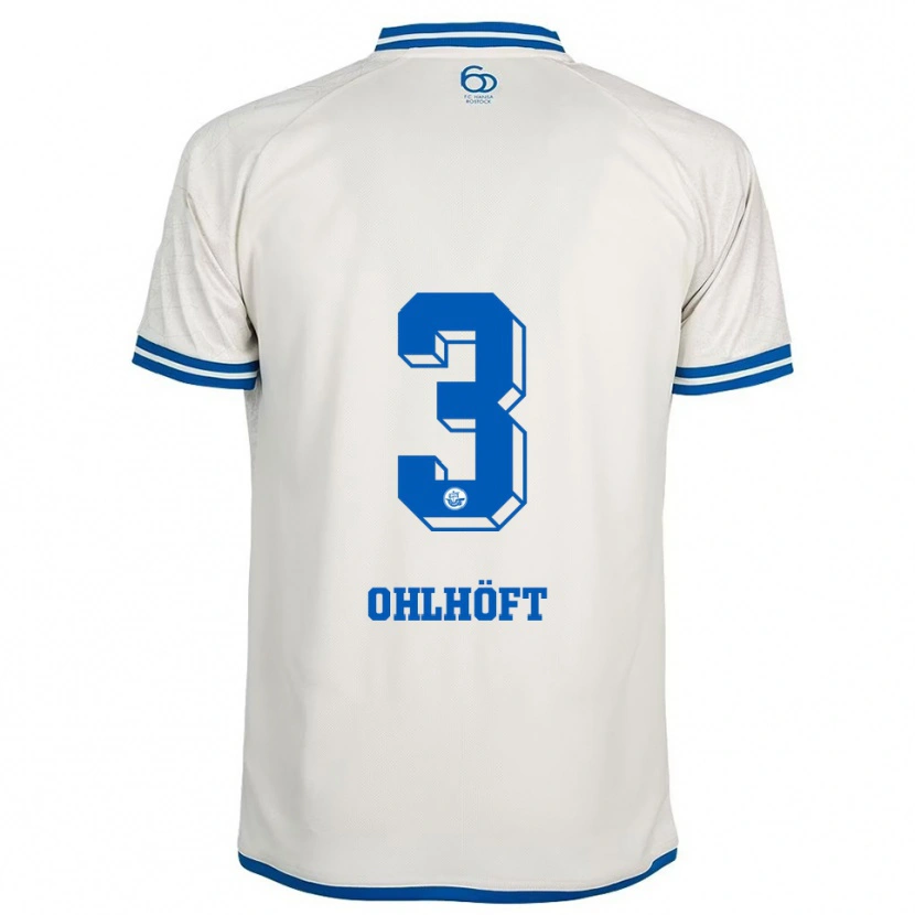 Danxen Herren Louis Ohlhöft #3 Weiß Blau Auswärtstrikot Trikot 2025/26 T-Shirt