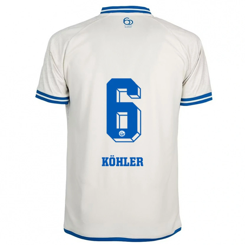 Danxen Herren Laurentia Köhler #6 Weiß Blau Auswärtstrikot Trikot 2025/26 T-Shirt