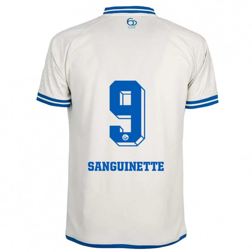 Danxen Herren Pierre Sanguinette #9 Weiß Blau Auswärtstrikot Trikot 2025/26 T-Shirt